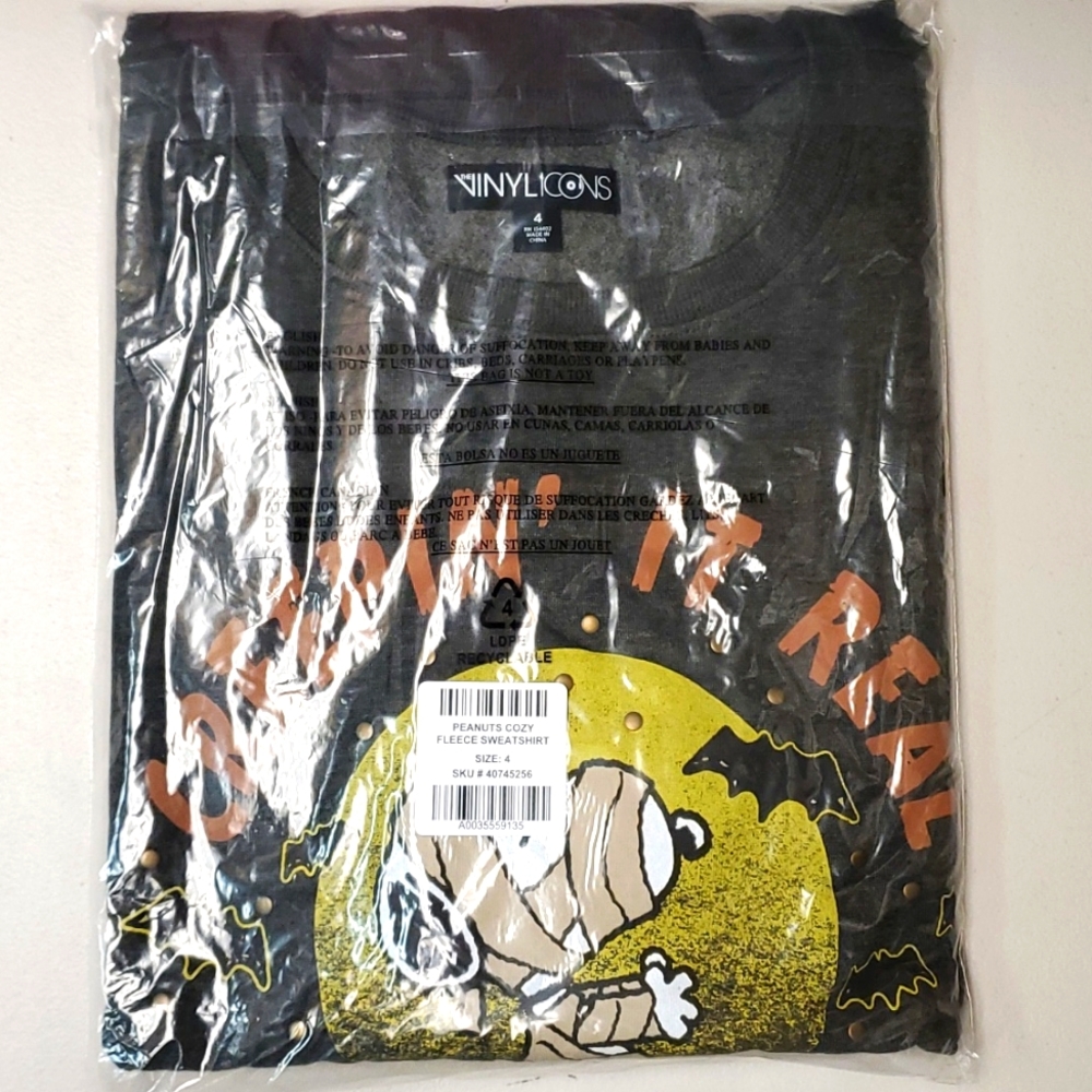 ♥️NWT TORRID SWEATSHIRT - PEANUTS SNOOPY WOODSTOCK MUMMY - HALLOWEEN PLUS SIZE - Picture 11 of 15
